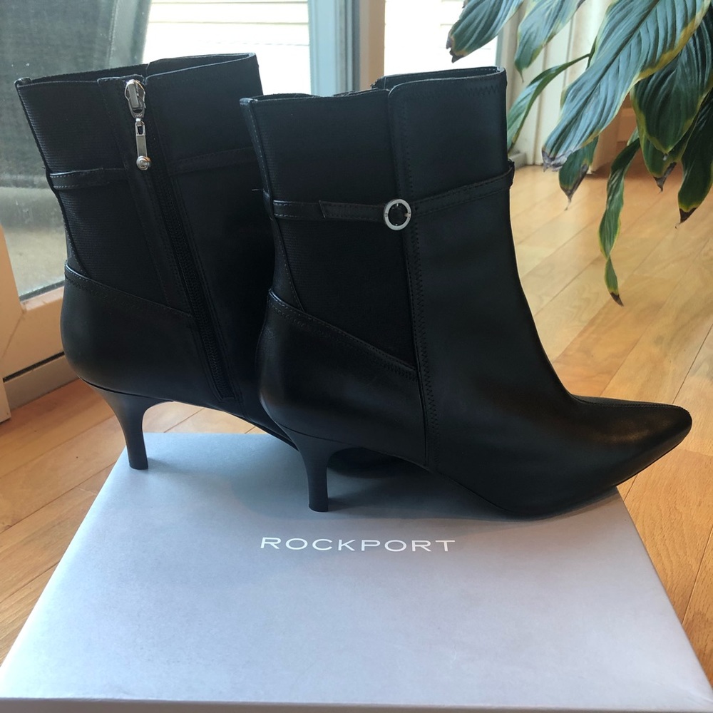 Black booties by Rockport